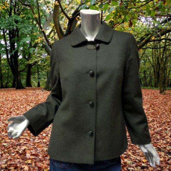 Vintage Jackets & Blazers - Vintage Hettlage-Fischer Trachten Jacket Size Medium Green Loden Wool